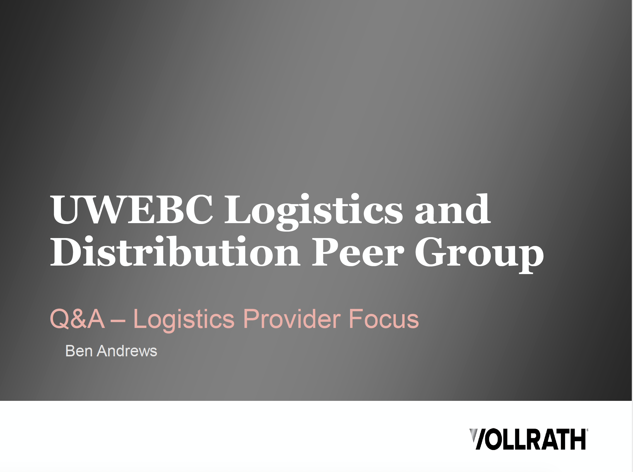 3. UWEBC Logistics and Distribution Peer Group thumbnail